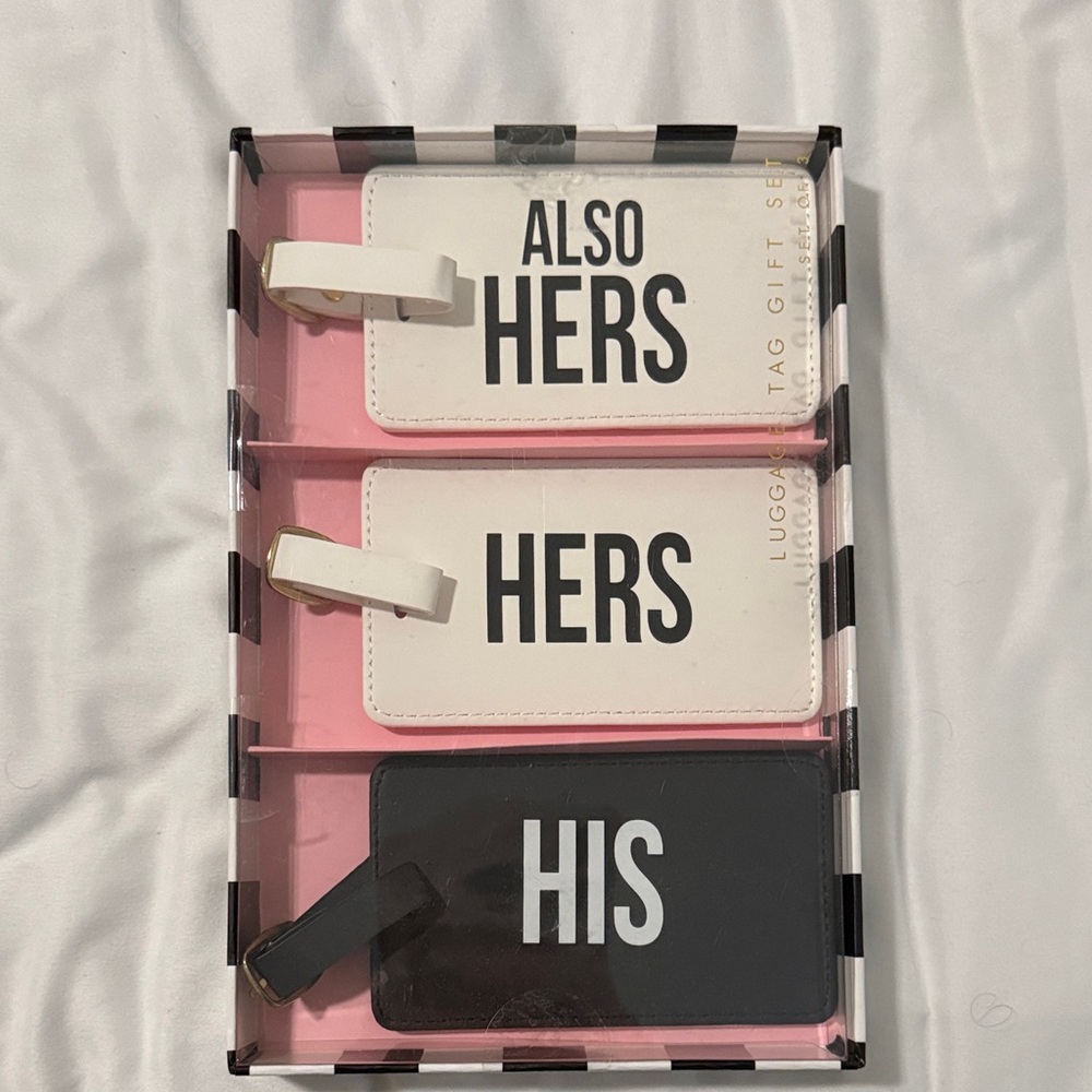 Black and White Luggage Tag Set
